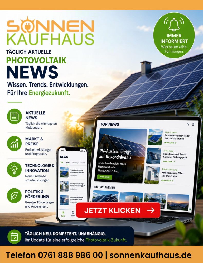 täglich aktuelle Neuheiten au der Photovoltaikbranche